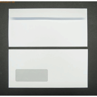 Blanke Briefumschlge DINlang 120g/qm haftklebend Sonderfenster VE=500