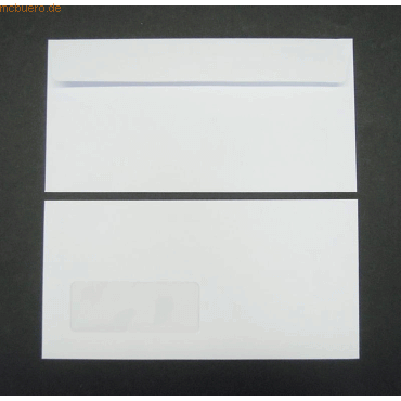 Blanke Briefumschlge DINlang 120g/qm haftklebend Sonderfenster VE=500