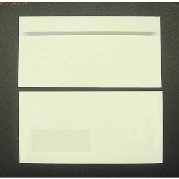 Blanke Briefumschlge DINlang 120g/qm haftklebend Sonderfenster VE=500