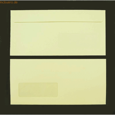 Blanke Briefumschlge DINlang 120g/qm haftklebend Sonderfenster VE=500