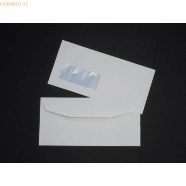 Blanke Briefumschlge 111x232mm 90g/qm gummiert Sonderfenster VE=1000