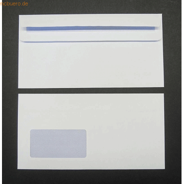 Blanke Briefumschlge 121x235mm 90g/qm selbstklebend Sonderfenster VE=