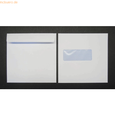 Blanke Briefumschlge 155x155mm 100g/qm gummiert Sonderfenster VE=500