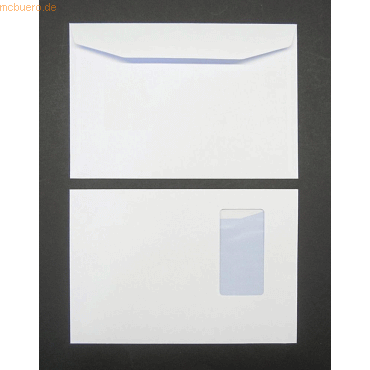 Blanke Kuvertierhllen C5 90g/qm gummiert Sonderfenster VE=500 Stck w