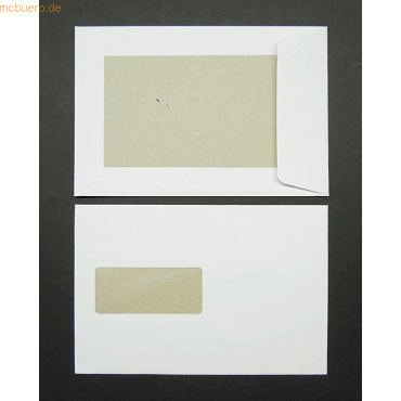 Blanke Versandtaschen C5 150g/qm HK Fenster Papprckwand VE=125 Stck