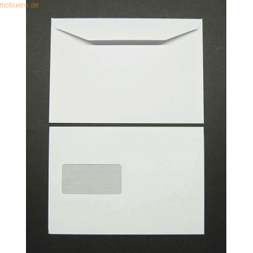 Blanke Briefumschlge C5 90g/qm gummiert Sonderfenster VE=1000 St. wei