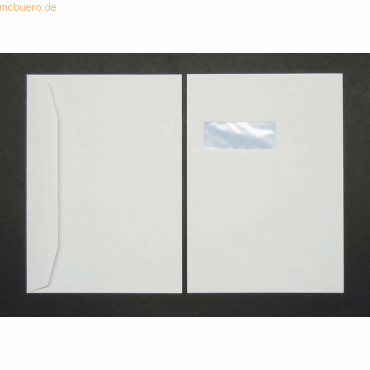 Blanke Kuvertierhllen C4 120g/qm gummiert Sonderfenster VE=250 Stck