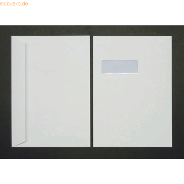 Blanke Briefumschlge C4 120g/qm haftklebend Sonderfenster VE=250 Stc