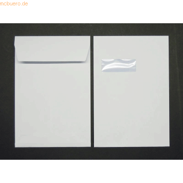 Blanke Faltentaschen C4 Falte 25mm 140g/qm HK Sonderfenster VE=125 St.