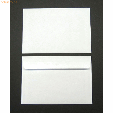 Blanke Briefumschlge 105x155mm 60g/qm gummiert VE=2000 Stck wei