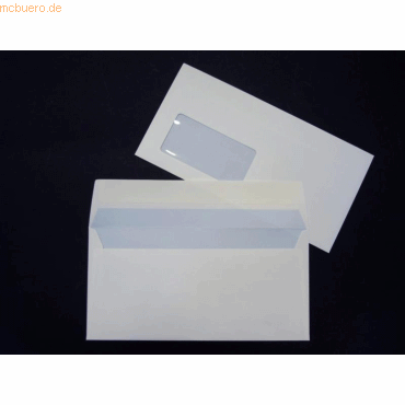 Blanke Briefumschlge DINlang 100g/qm haftklebend Fenster VE=500 Stck