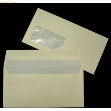 Blanke Briefumschlge DINlang 100g/qm haftklebend Fenster VE=500 Stck