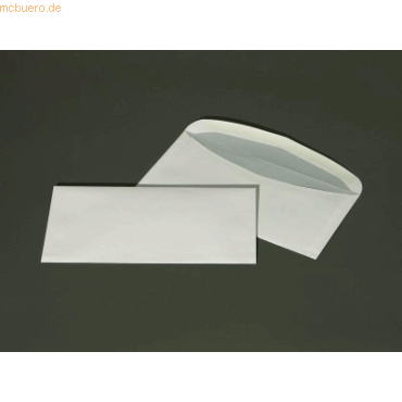 Blanke Kuvertierhllen 125x235mm 75g/qm gummiert VE=1000 Stck wei