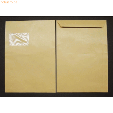 Blanke Versandtaschen C4 90g/qm gummiert Fenster VE=250 Stck braun