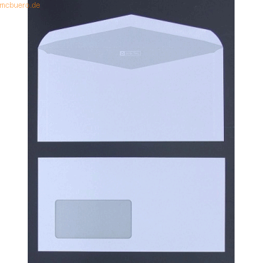 Blanke Briefumschlge DINlang 80g/qm gummiert Sonderfenster VE=1000 St