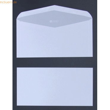 Blanke Briefumschlge DINlang 80g/qm gummiert VE=1000 Stck wei