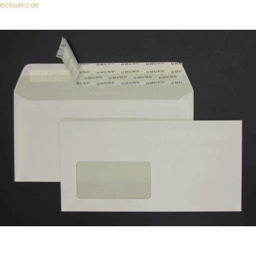 Blanke Briefumschlge DINlang 100g/qm haftklebend Fenster VE=100 Stck