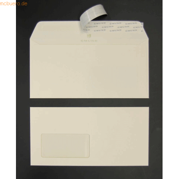 Blanke Briefumschlge DINlang 135g/qm haftklebend Fenster VE=100 Stck