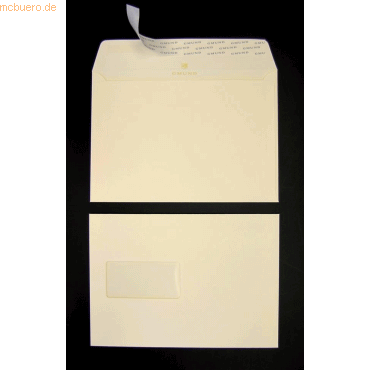 Blanke Briefumschlge C5 135g/qm haftklebend Fenster VE=100 Stck crem