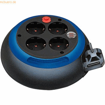4 x Brennenstuhl Kabeltrommel 4-fach 3m Kabel schwarz/blau