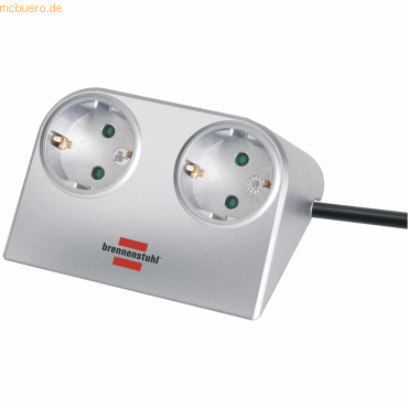 2 x Brennenstuhl Mehrfachsteckdose Desktop-Power 2-fach 1,8m H05VV-F 3