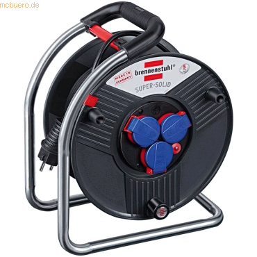 Brennenstuhl Kabeltrommel Super-Solid IP44 3-fach 50 m H07RN-F 3G1,5 s