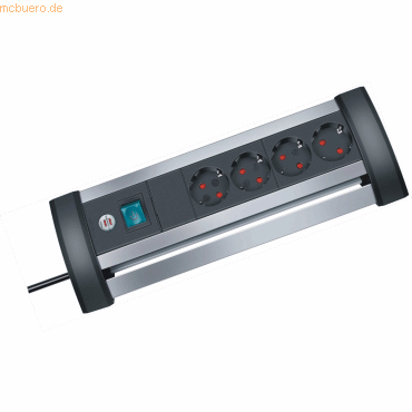 Brennenstuhl Steckdosenleiste Alu-Office-Line 4-fach 1,8m silber/schwa