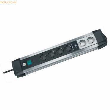 Brennenstuhl Steckdosenleiste Premium-Alu-Line Technik 6-fach 4x schal