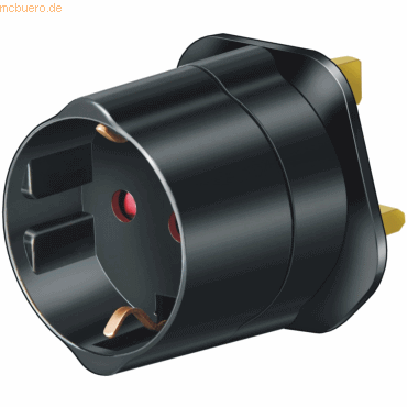 5 x Brennenstuhl Reisestecker-Adapter GB/Schutzkontakt schwarz