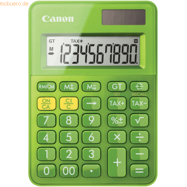 Canon Tischrechner LS-100K 10-stellig Solar/Batteriebetrieb grn