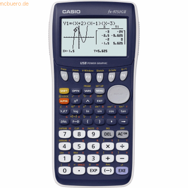 Casio Grafikrechner FX-9750GII Batteriebetrieb 87,5x21,3x180,5mm graub