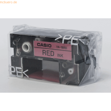 Casio Schriftbandkassette TR-18 RD 18mm rot auf wei