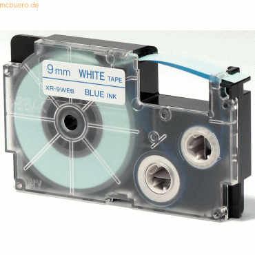 Casio Schriftbandkassette XR-9 WEB 9mm blau auf weiß
