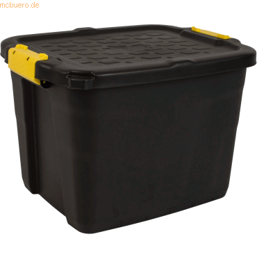 5 x strata Aufbewahrungsbox 42l HW443 schwarz / gelb