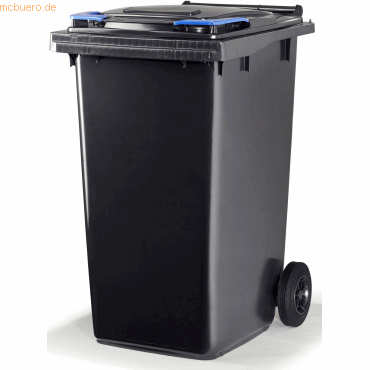CEP Abfall-Container 240l 2 Räder grau blauer Deckel