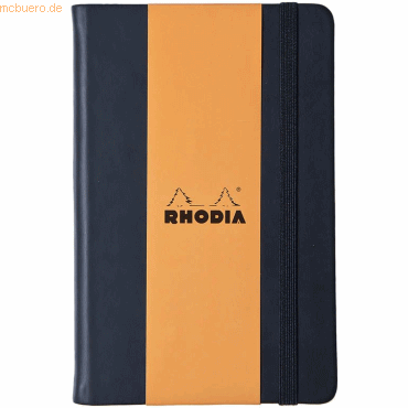 Clairefontaine Notizbuch Web Notebook A4 blanko 96 Blatt schwarz/orang