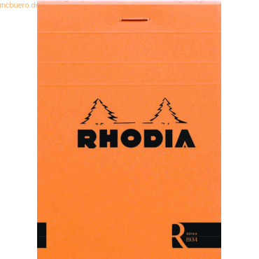 10 x Rhodia Schreibblock Rhodia Nr. 12 8,5x12cm 70 Blatt blanko orange