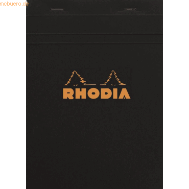 Rhodia Notizblock Rhodia Nr. 16 A5 kariert 80 Blatt schwarz
