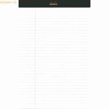 5 x Rhodia Notizblock Rhodia Nr. 18 A4 liniert mit Rand 80 Blatt schwa