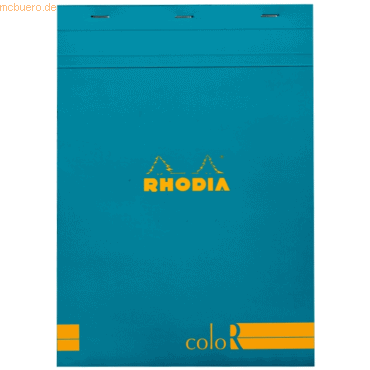 5 x Rhodia Notizblock color A4 liniert 70 Blatt trkis