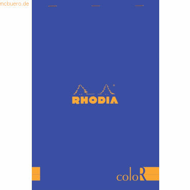 5 x Rhodia Notizblock color A4 liniert 70 Blatt saphirblau