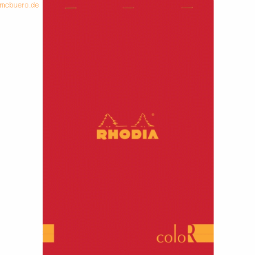 5 x Rhodia Notizblock color A4 liniert 70 Blatt mohnrot