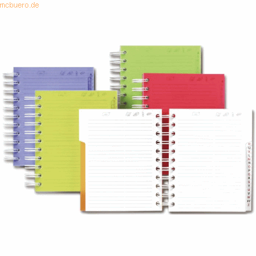 5 x Clairefontaine Adressbuch Linicolor 12x14,8cm 80 Blatt liniert