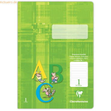 25 x Clairefontaine Schulheft A4 16 Blatt Lineatur 1 liniert 1. Schulj