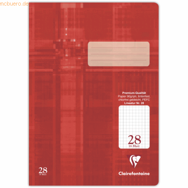 25 x Clairefontaine Schulheft A4 Lineatur 28 VE=16 Blatt