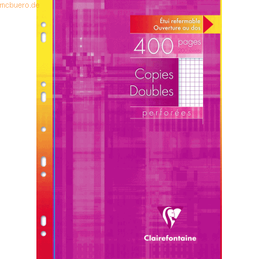 10 x Clairefontaine Kanzleipapier A4 kariert mit Rand gelocht 200 Blat