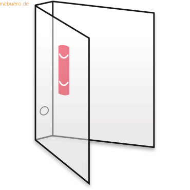 10 x Dataplus Ringbuch A4 2 Ringe 20mm PP natur-transparent