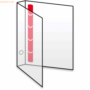 10 x Dataplus Ringbuch A4 4 Ringe 20mm PP natur-transparent