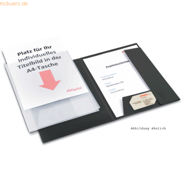 25 x Dataplus Angebotsmappe A4 PP mit Tasche anthrazit