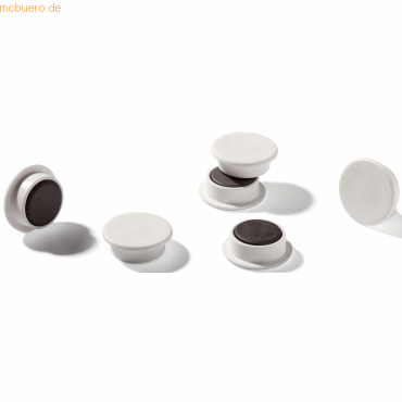 Durable Rundmagnet 21mm wei Haftkraft: 210g VE=6 Stck